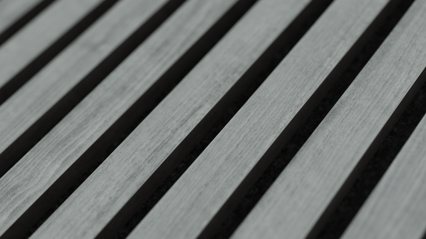 Contemporary Grey Acoustic Slat Wall Panel | Modern Grey Oak Veneer