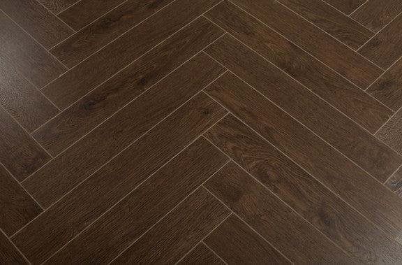 Walnut Oak Herringbone Laminate Flooring 12mm
