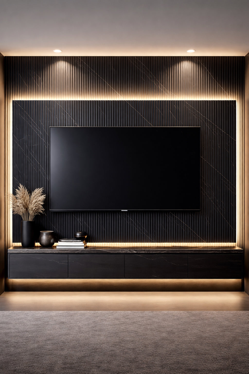 Concave Venetian Wall Panels - Nero Venato