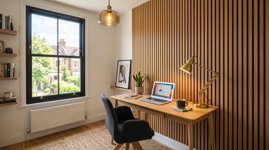 Home Office Design: Using Slat Panels for Style and Acoustics