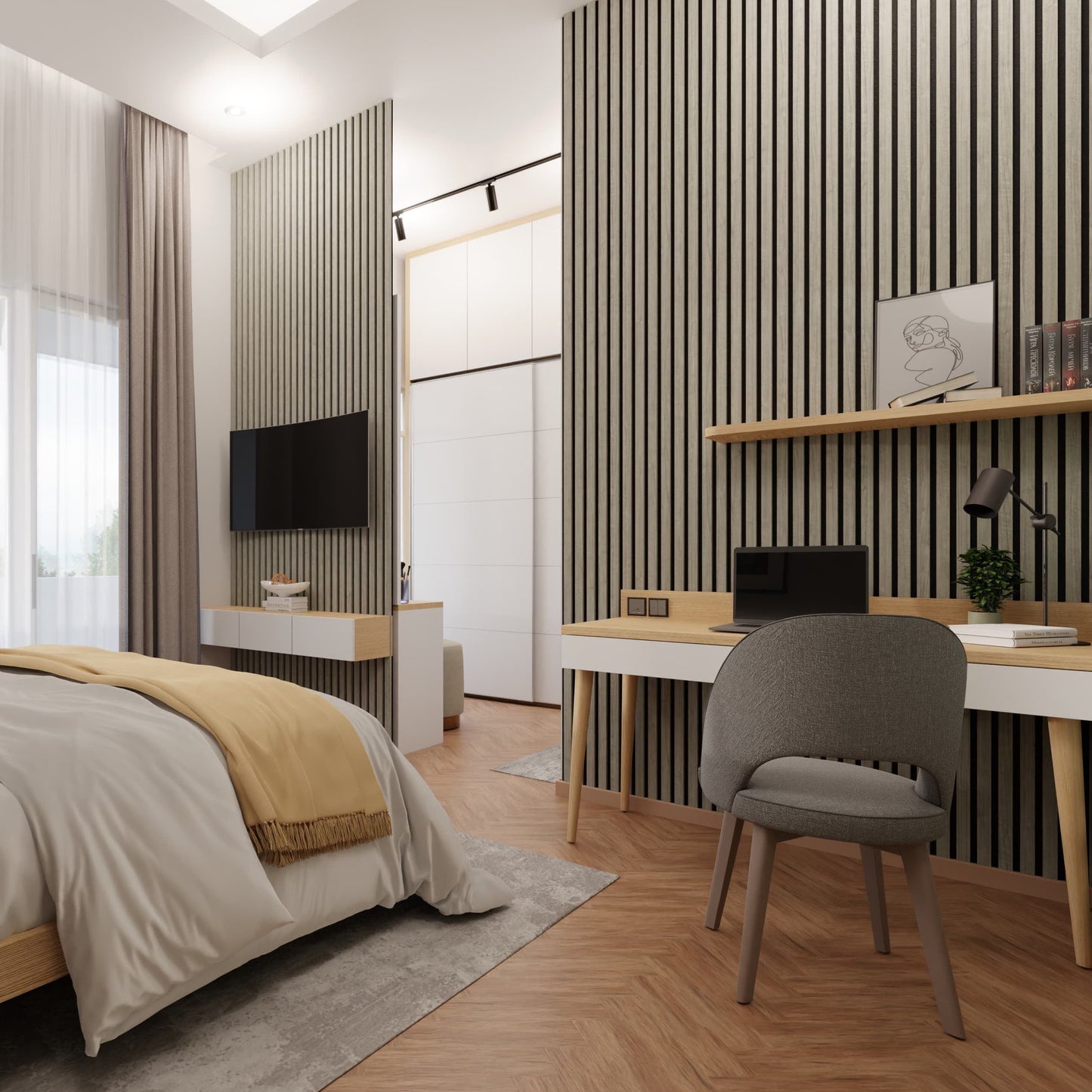 Grey Oak Acoustic Wood Panel