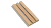 acoustic wood wall panel in classic oak with grey felt sample