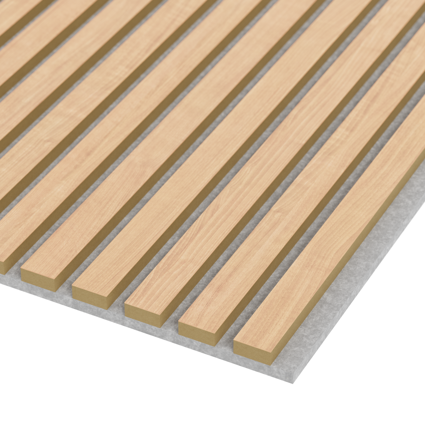acoustic wood panel in classic oak with grey felt