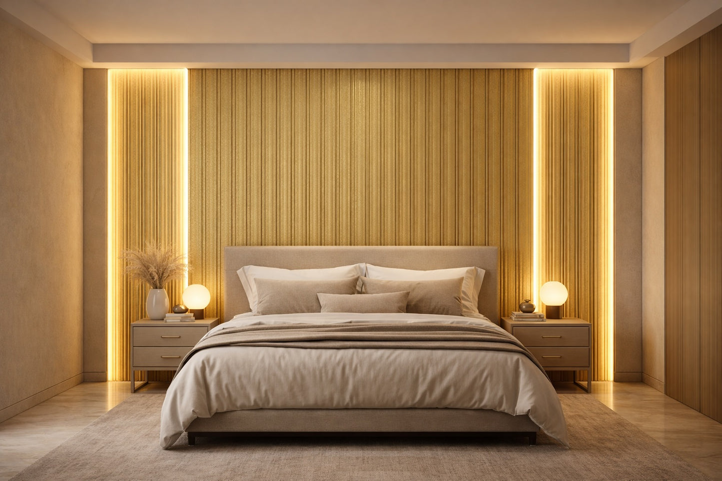 Triangle Venetian Wall Panel — Luxe Gold | WPC Cladding