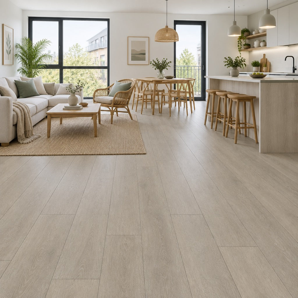 Nordvik Aalborg Linen SPC vinyl flooring in a second room setting