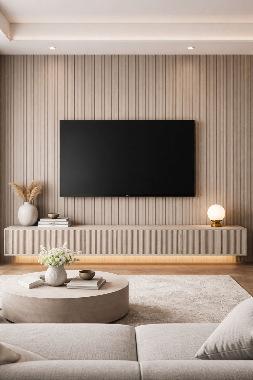 Concave Venetian Wall Panel — Amalfi Cream Linen | WPC Cladding