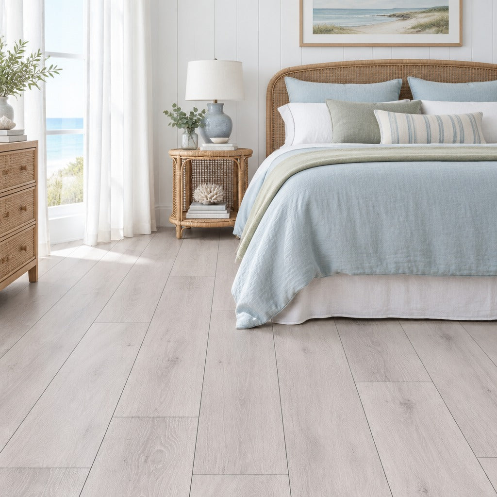 Nordvik Lofoten Frost SPC vinyl flooring in a second room setting