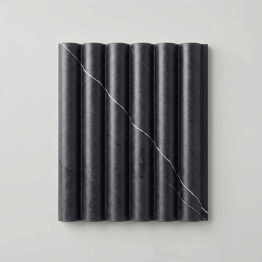 Flute Venetian Wall Panels - Nero Venato Sample