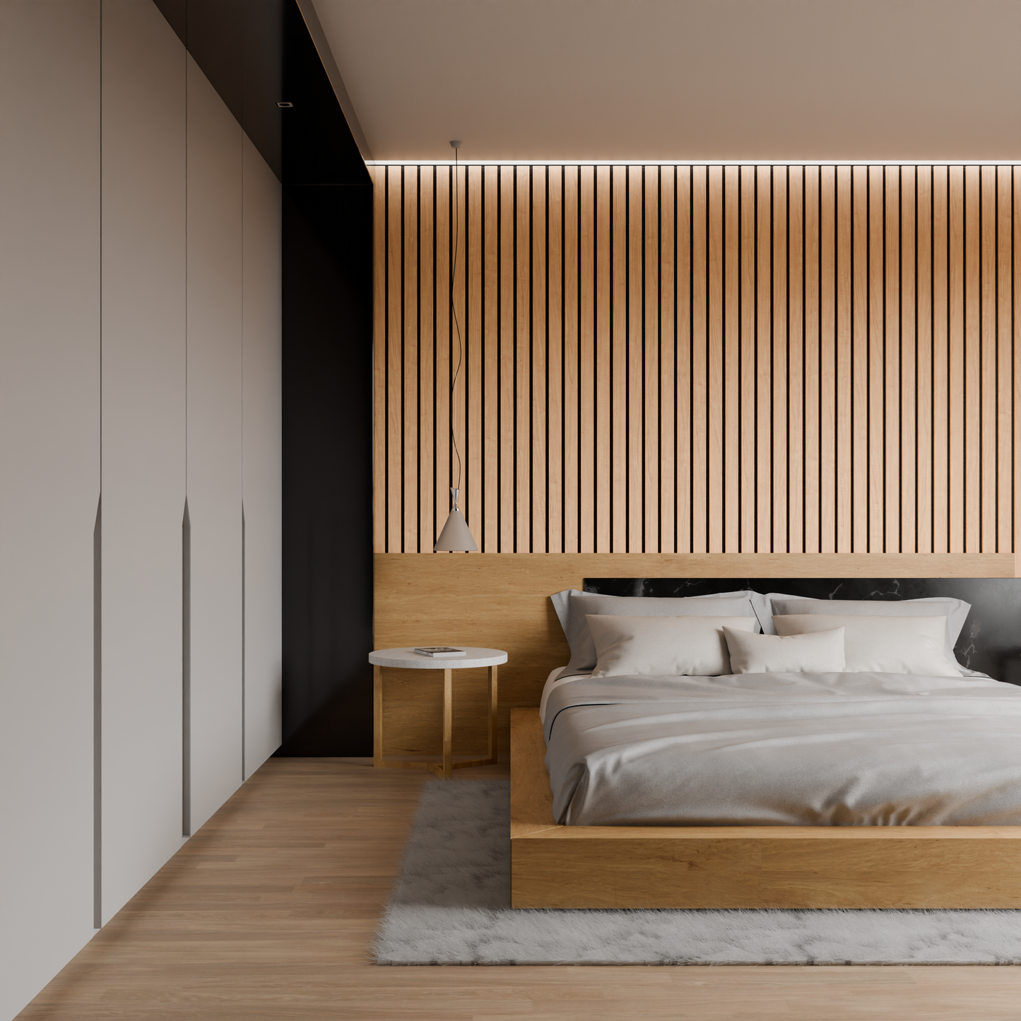 Classic oak wide slat wall panels