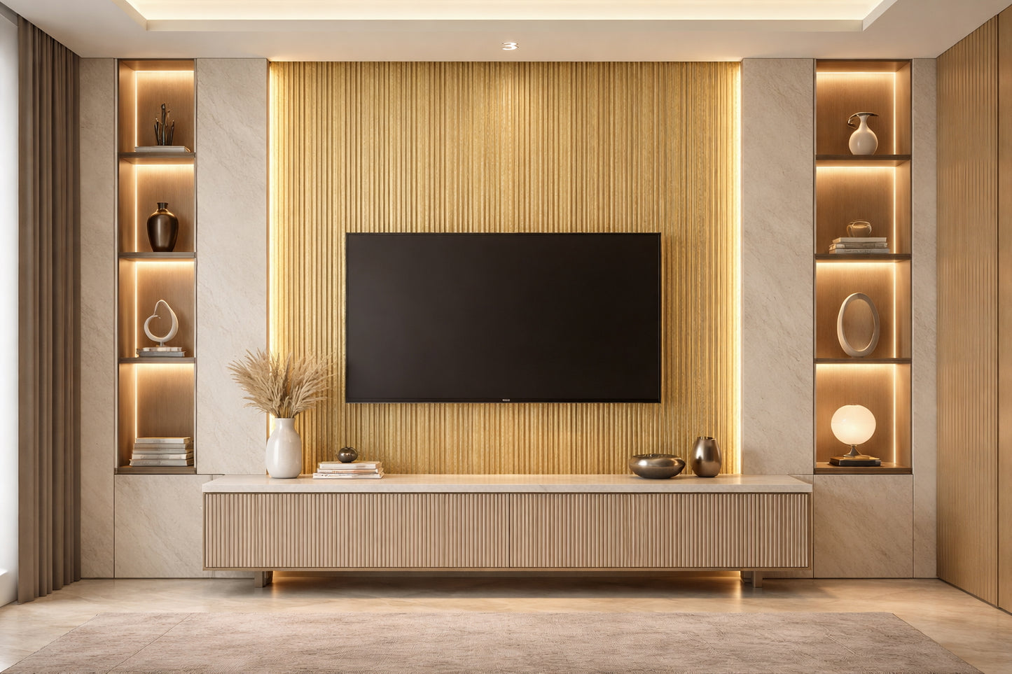 Triangle Venetian Wall Panel — Luxe Gold | WPC Cladding