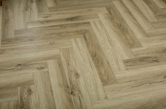 Limed Oak Herringbone Laminate Flooring 12mm