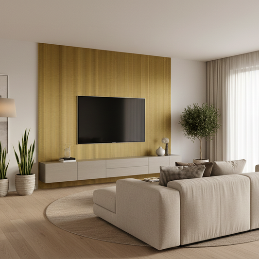 Triangle Venetian Wall Panel — Luxe Gold | WPC Cladding