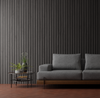 Black wide wood slat wall panel