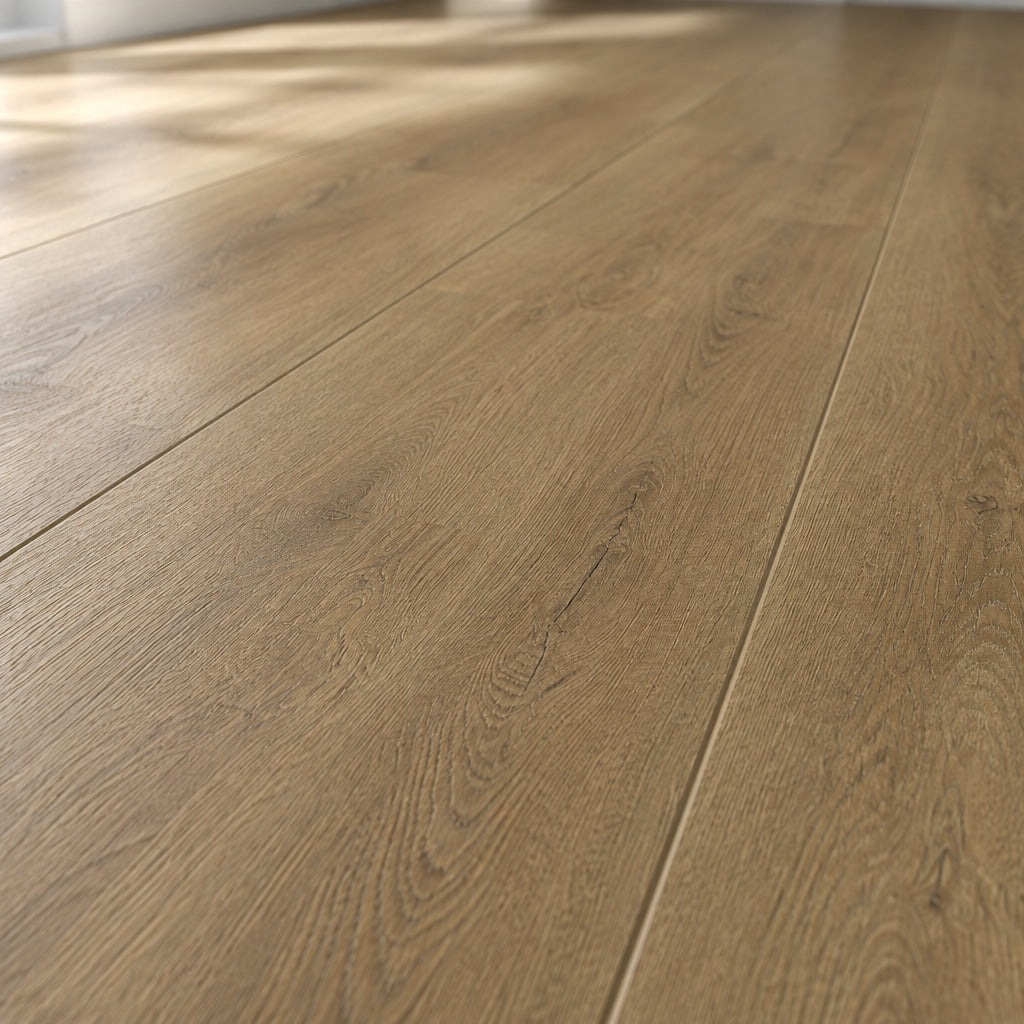 Nordvik Helsinki Amber SPC vinyl plank close-up showing grain and bevelled edges