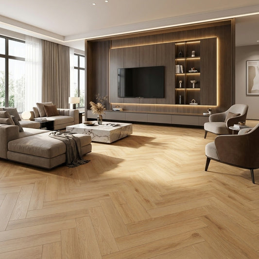 Blond Oak Herringbone Laminate Flooring 12mm