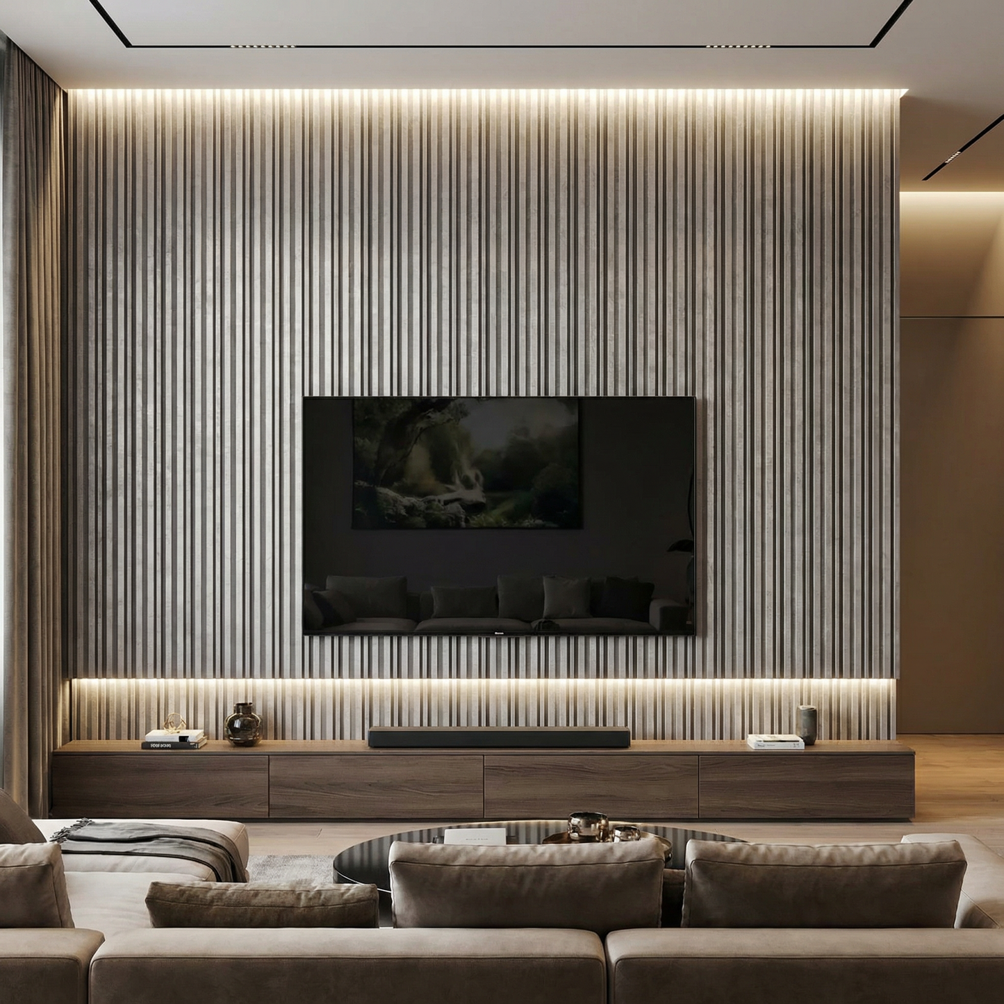 Triangle Venetian Wall Panels - Silver Mist Sample