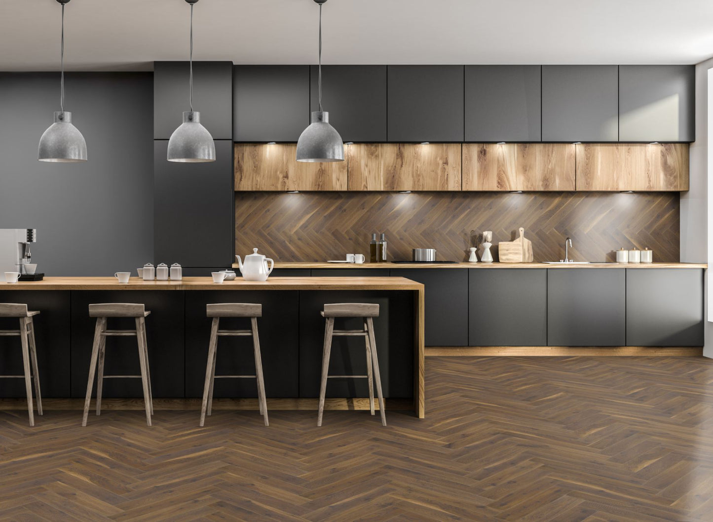 Lignum Fusion Premium Coffee Oak Herringbone