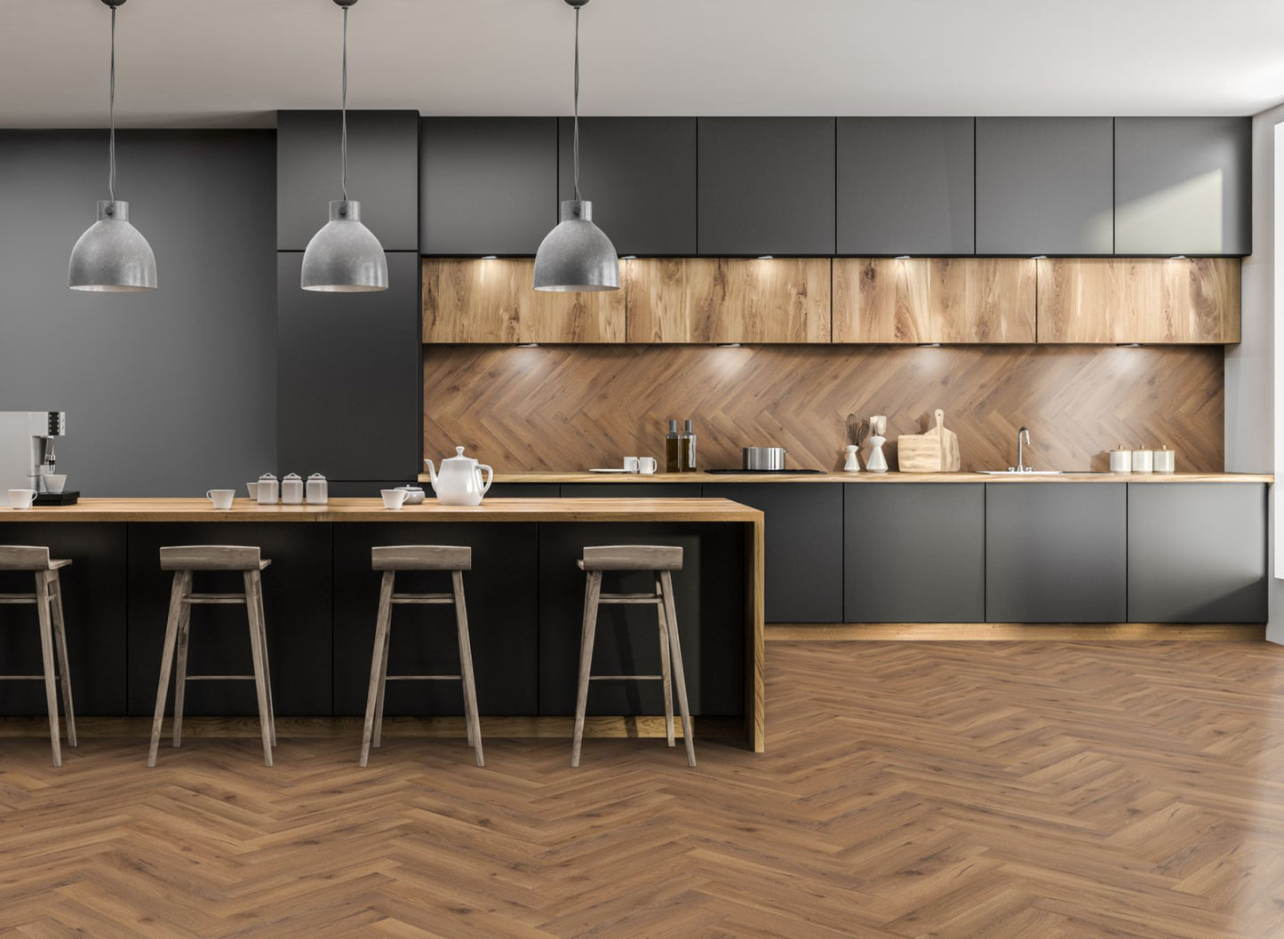 Lignum Fusion Premium Robust Fumed Oak Herringbone