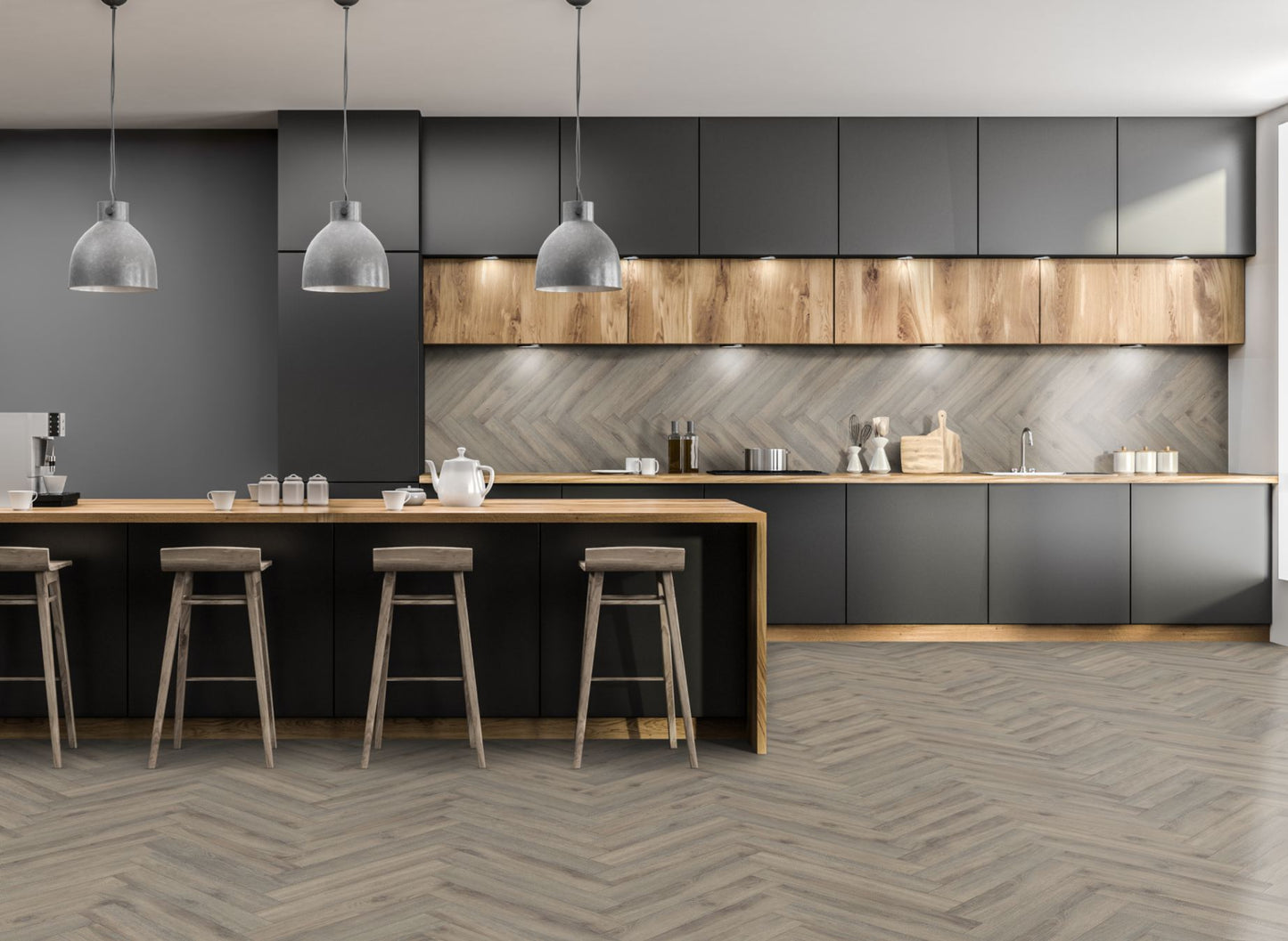 Lignum Fusion Premium Volcanic Oak Herringbone