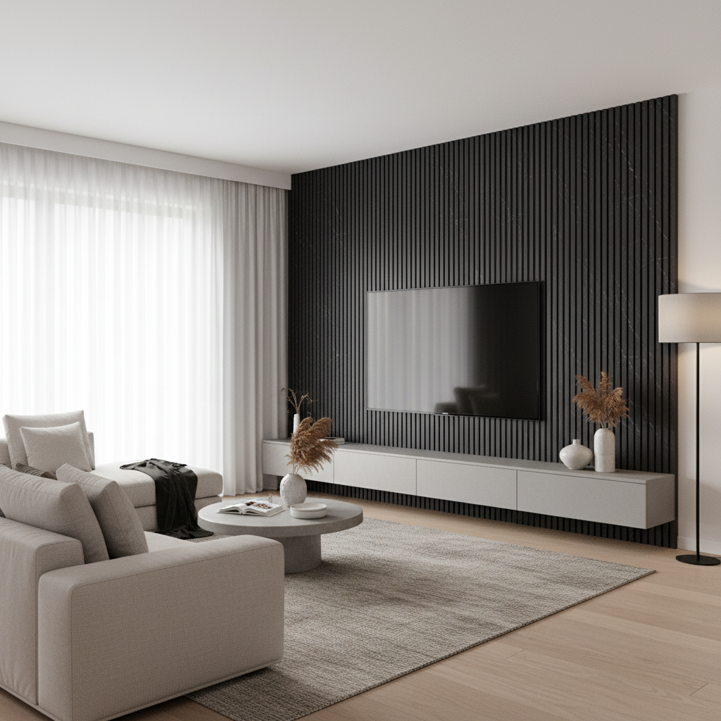 Square Venetian Wall Panel — Nero Venato | WPC Cladding