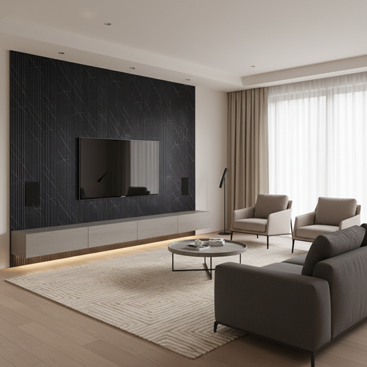 Triangle Venetian Wall Panel — Nero Venato | WPC Cladding