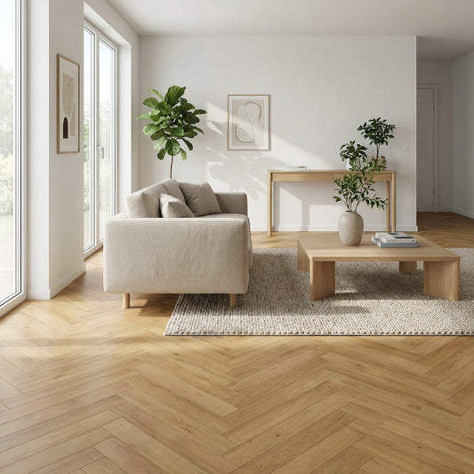 Herringbone Laminate Flooring 12mm – Rustic Antique Oak