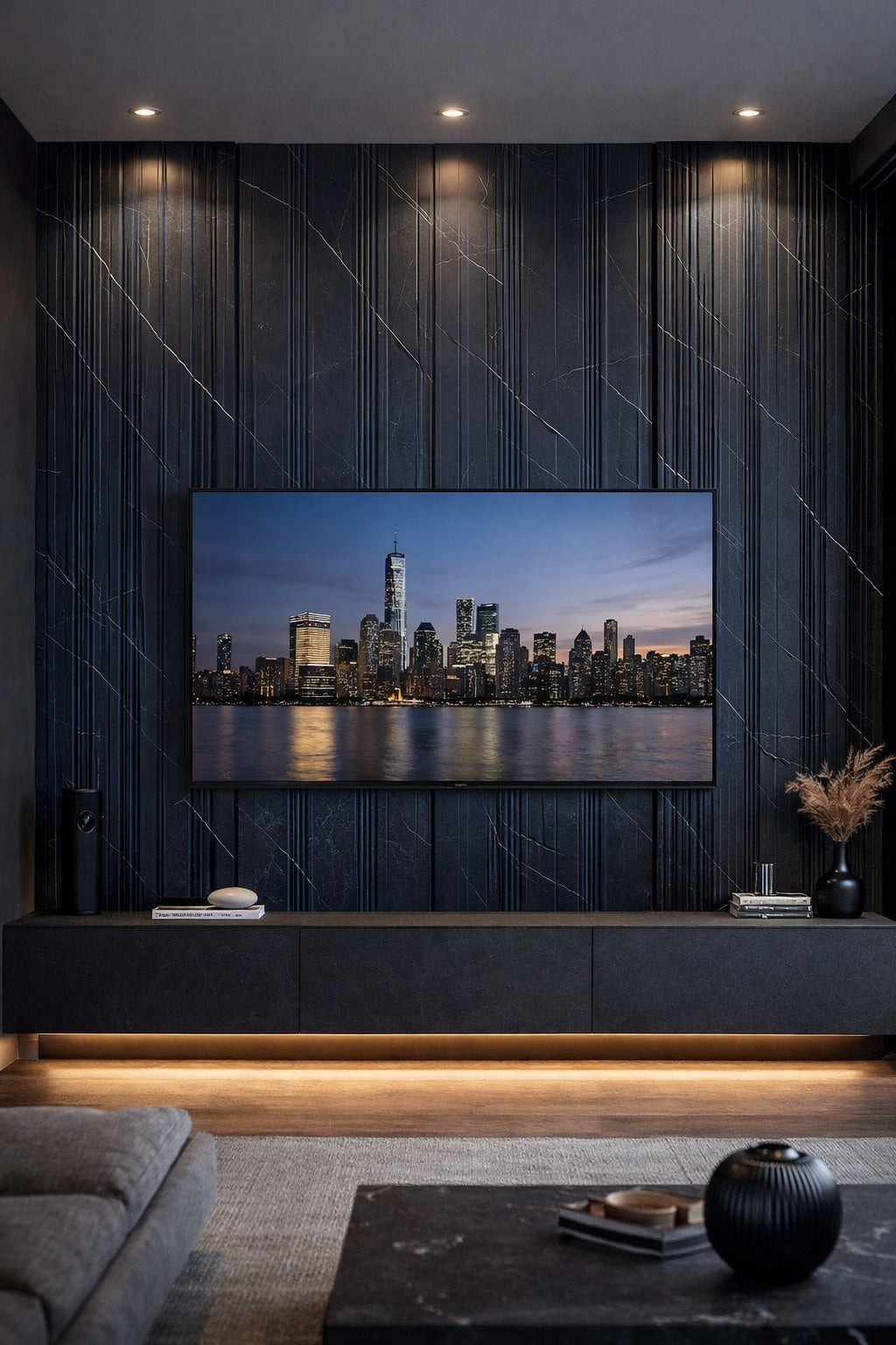 Triangle Venetian Wall Panel — Nero Venato | WPC Cladding