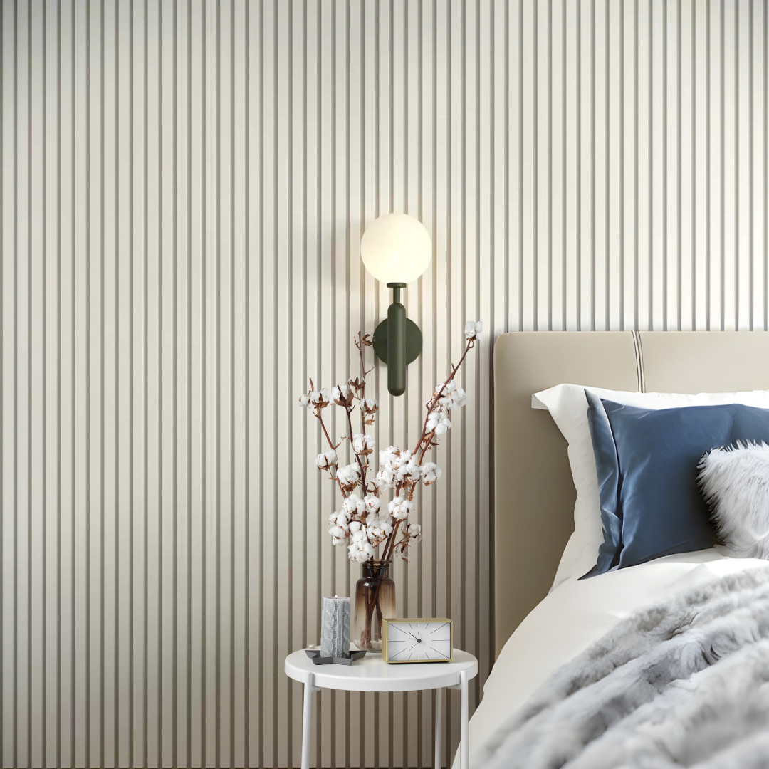 White Acoustic Slat Wall Panel | Modern Curved Slat Cladding