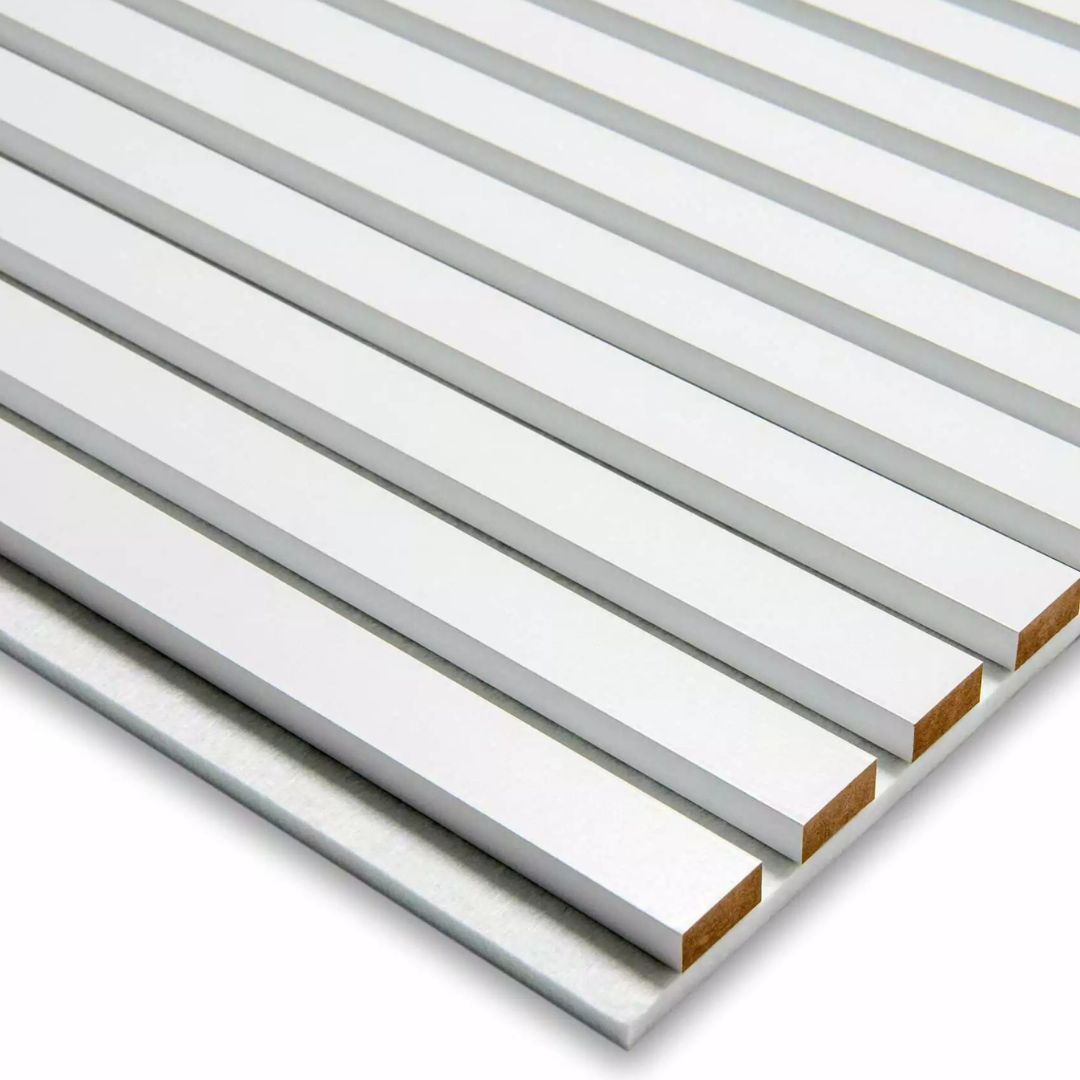 White Acoustic Slat Wall Panel | Modern Curved Slat Cladding